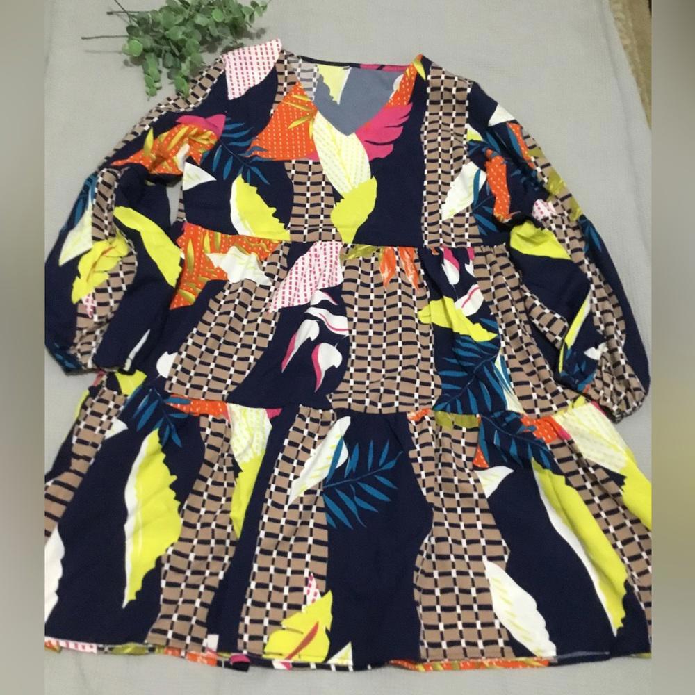 NWOT Color block babydoll dress Women's‎ size small